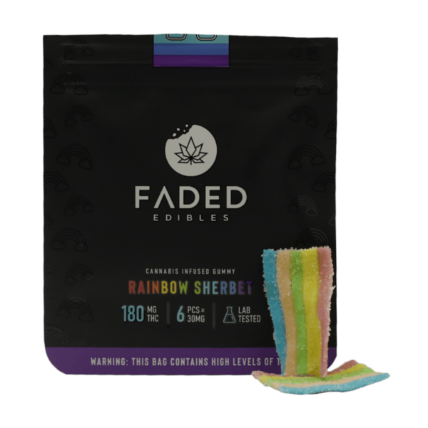 Faded Edibles – Rainbow Sherbet – 180mg | BC Weed Edible Canada