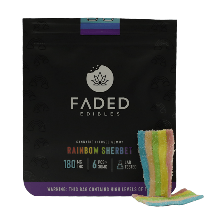 Faded Edibles – Rainbow Sherbet – 180mg | BC Weed Edible Canada