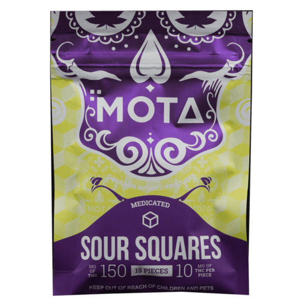 MOTA Edibles – Sour Squares – 150mg THC | BC Weed Edible Canada