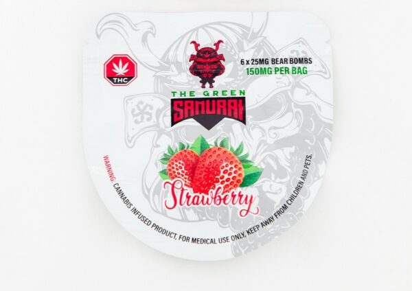 The Green Samurai – Strawberry Gummies – 150mg | BC Weed Edible Canada