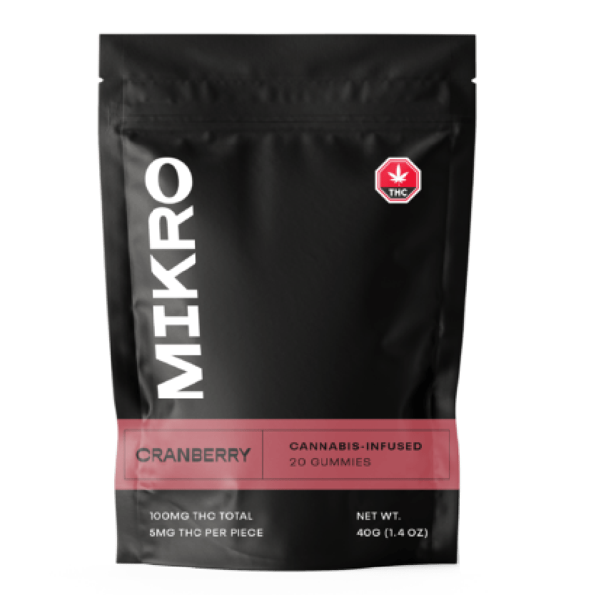 Mikro – THC Gummies – 100mg THC – Cranberry | BC Weed Edible Canada