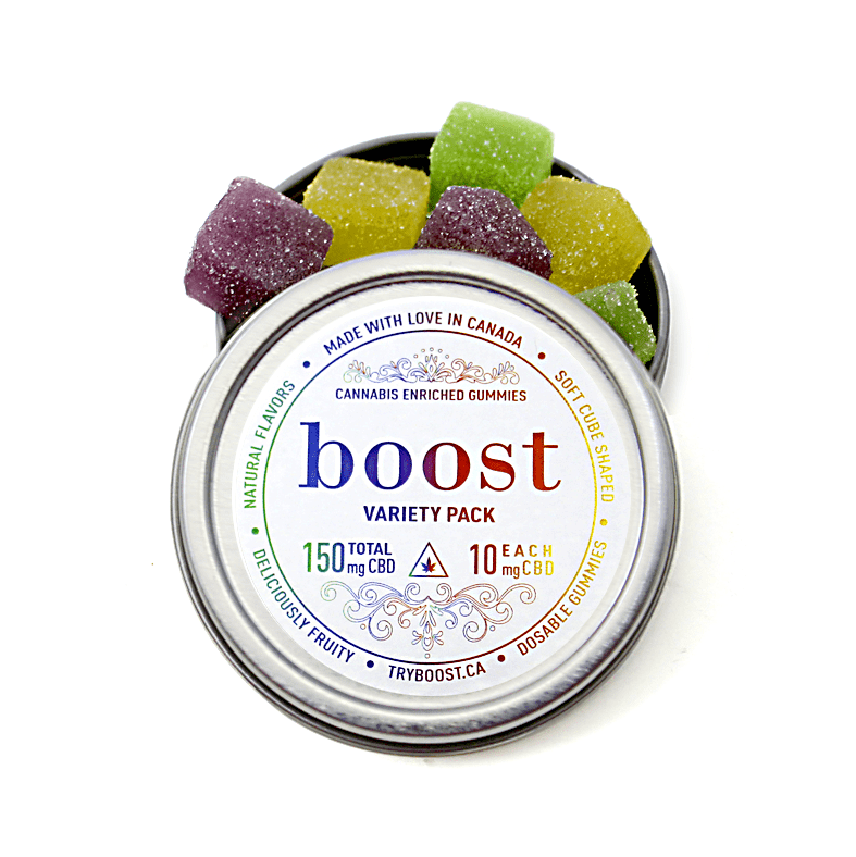 Boost – CBD Variety Pack Gummies – 150mg | BC Weed Edible Canada