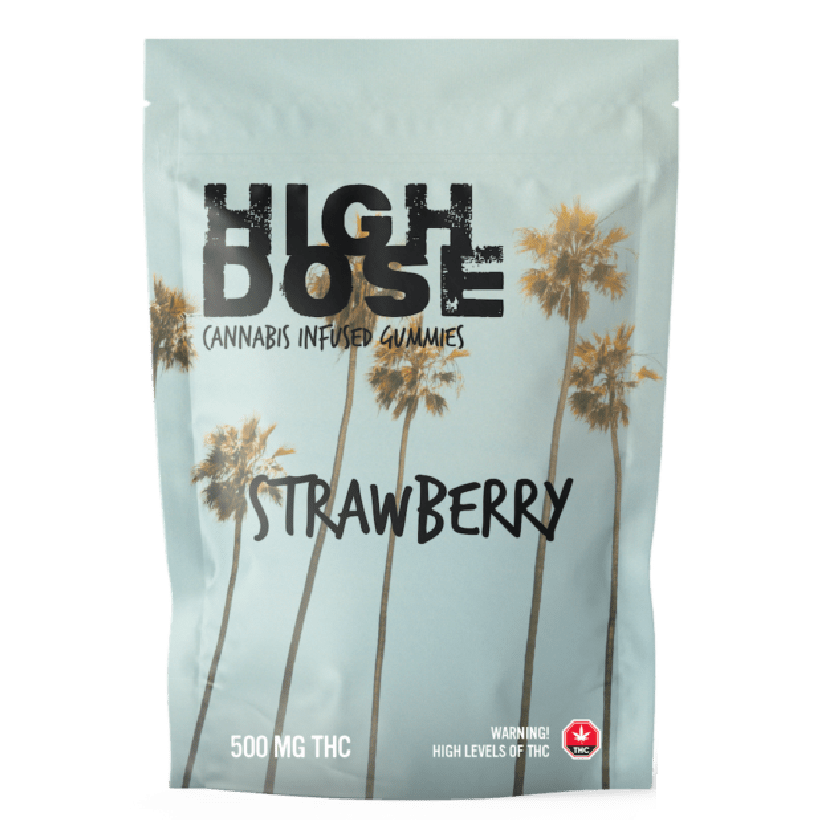 High Dose – edibles Infused Gummies – Strawberry – 500mg/1000mg | BC Weed Edible Canada